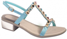Scholl FLORALIE dámské sandále na podpatku modrá