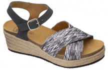 Scholl SEVILLA SANDAL dámské sandále na klínku barva šedá multi šedá/multi