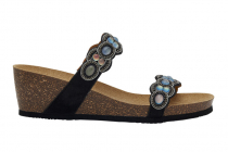 Scholl ORTIGA dámské zdravotní pantofle na klínku s kameny barva černá černá/multi